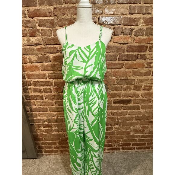 Lilly Pulitzer x Target Boom Boom Green White Palm Print Jumpsuit Size M - Picture 3 of 8